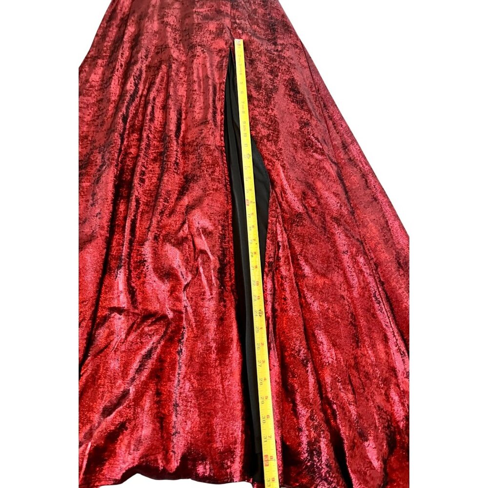 Lulus Shining Just For You Red Metallic Cowl Neck Maxi Dress Size Small - Picture 11 of 11